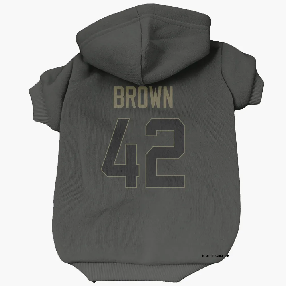 Detroit Lions Aamaris Brown Black Service Pet Hoodie for Dog & Cat