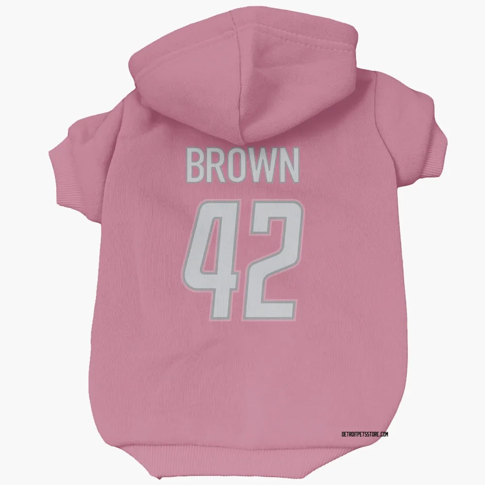 Detroit Lions Aamaris Brown Pink Pet Hoodie for Dog & Cat