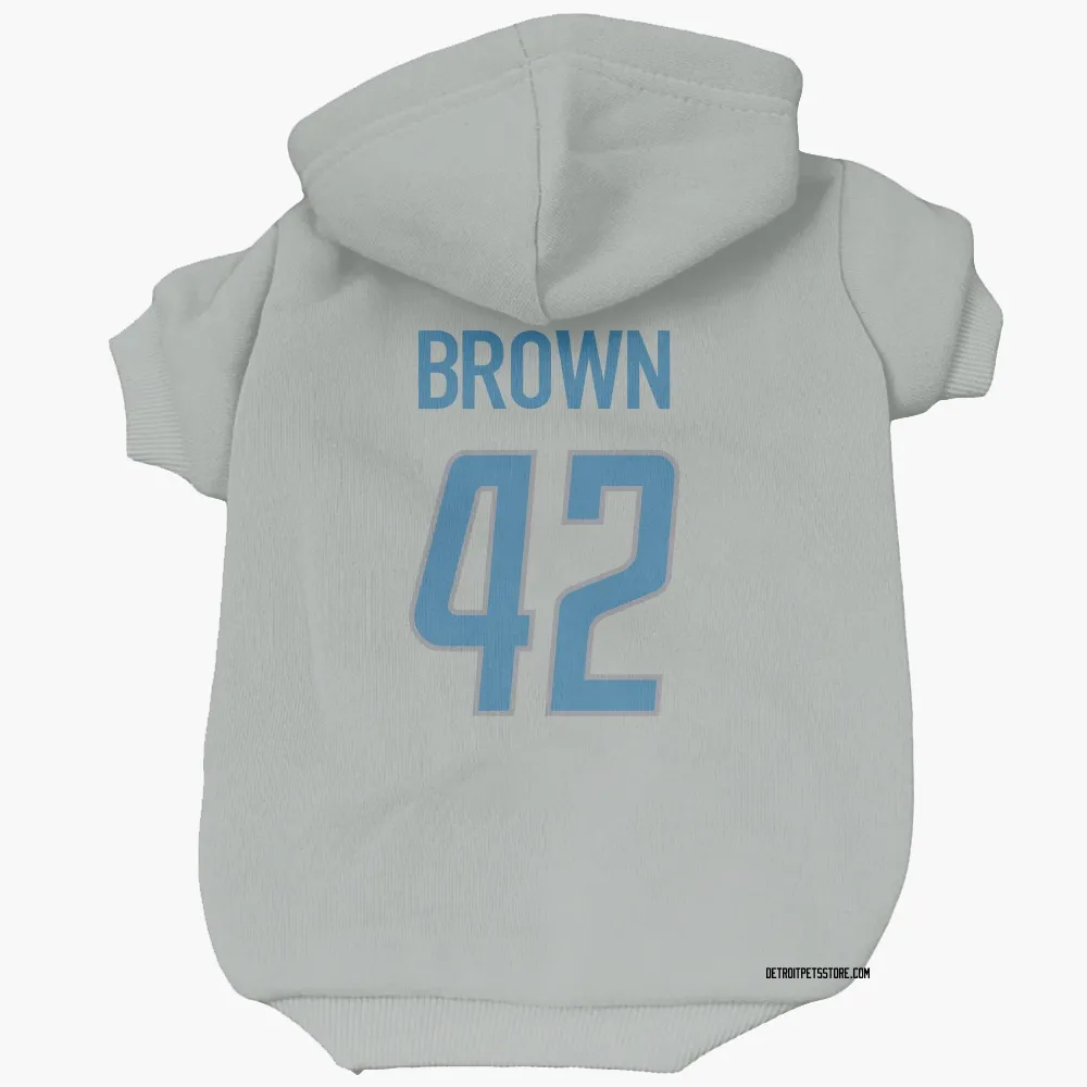 Detroit Lions Aamaris Brown Silver Pet Hoodie for Dog & Cat