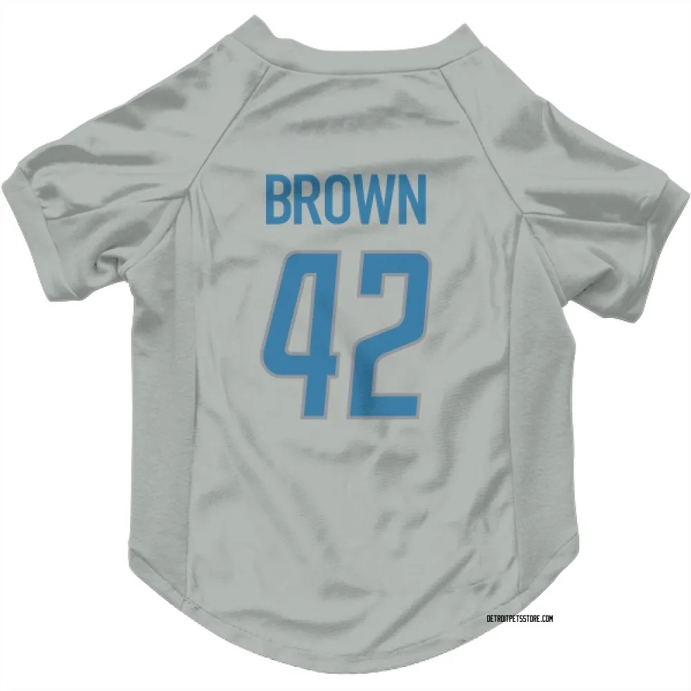 Detroit Lions Aamaris Brown Silver Pet Jersey for Dog & Cat