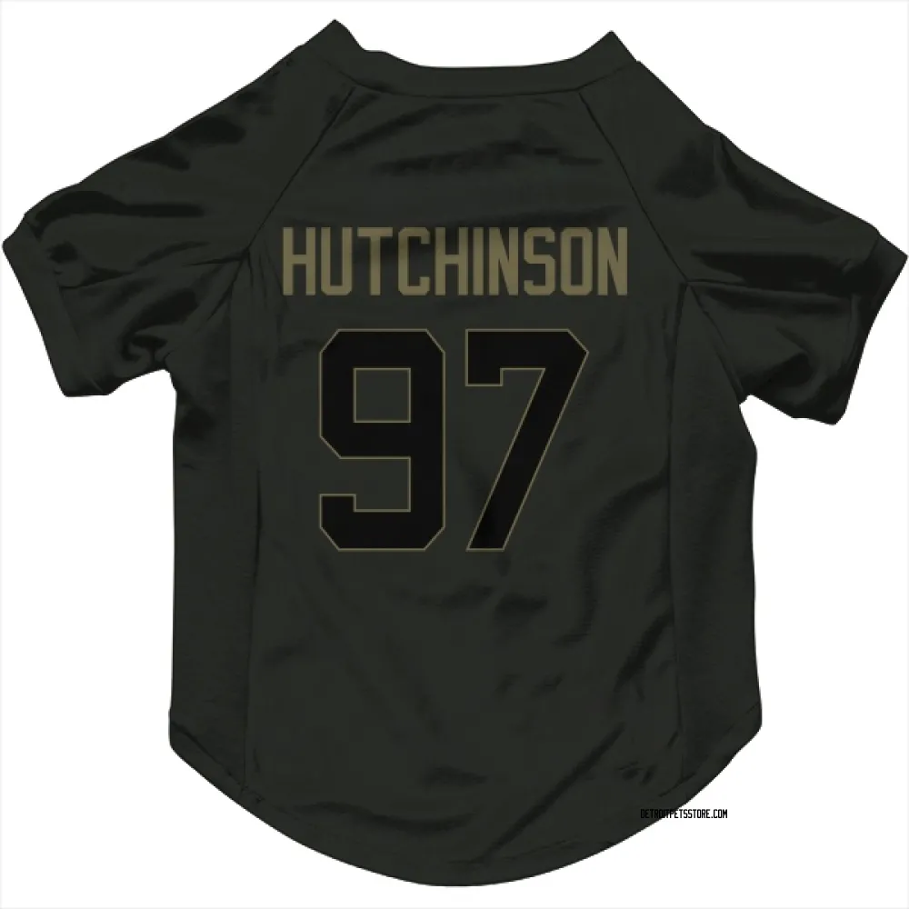 Detroit Lions Aidan Hutchinson Black Service Pet Jersey for Dog & Cat