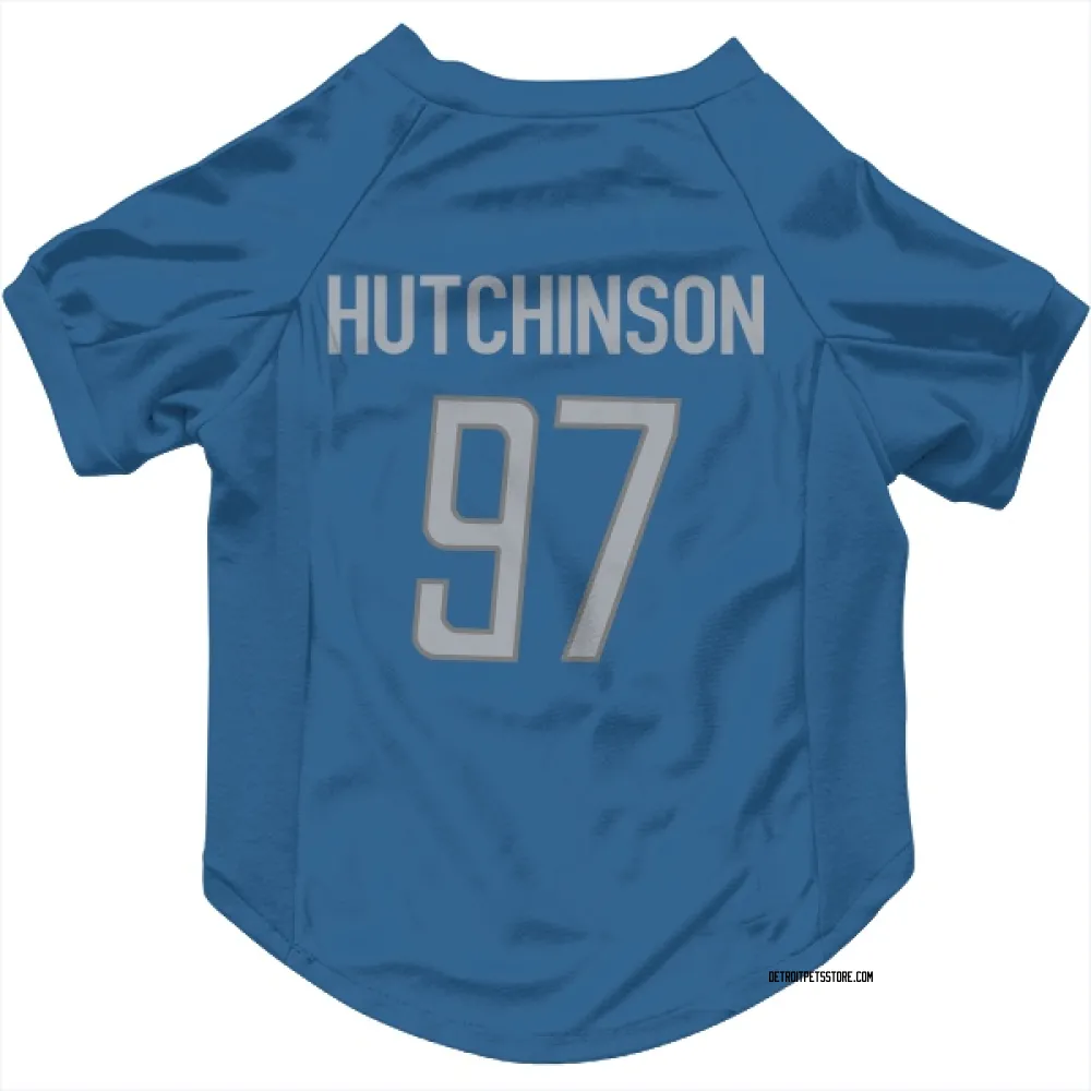 Detroit Lions Aidan Hutchinson Blue Pet Jersey for Dog & Cat