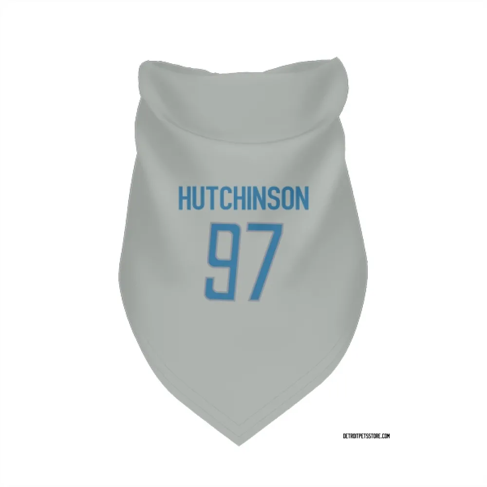 Detroit Lions Aidan Hutchinson Silver Pet Bandana for Dog & Cat