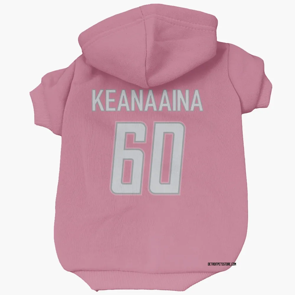 Detroit Lions Aidan Keanaaina Pink Pet Hoodie for Dog & Cat