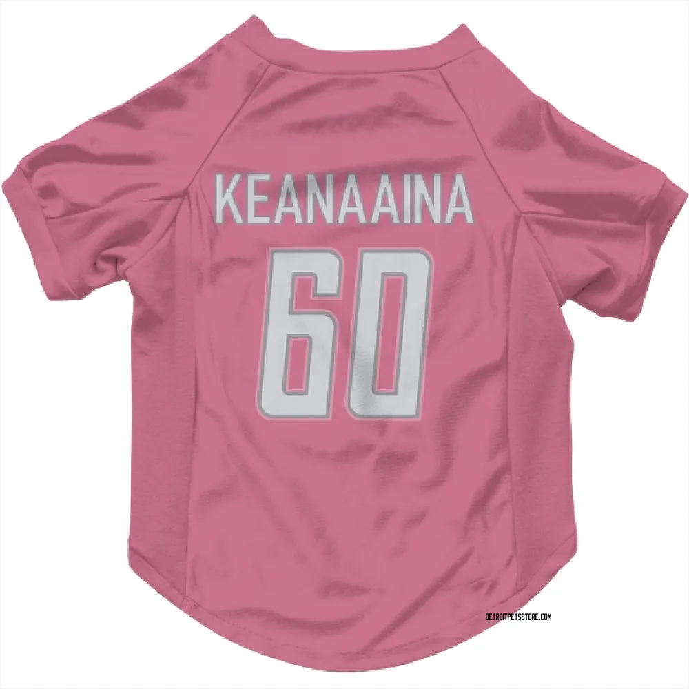 Detroit Lions Aidan Keanaaina Pink Pet Jersey for Dog & Cat