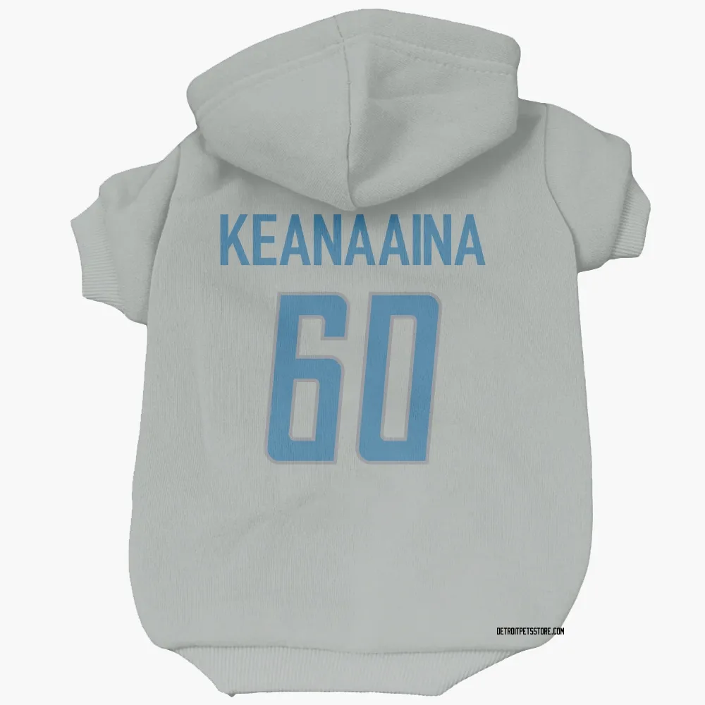 Detroit Lions Aidan Keanaaina Silver Pet Hoodie for Dog & Cat