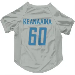 Detroit Lions Aidan Keanaaina Silver Pet Jersey for Dog & Cat