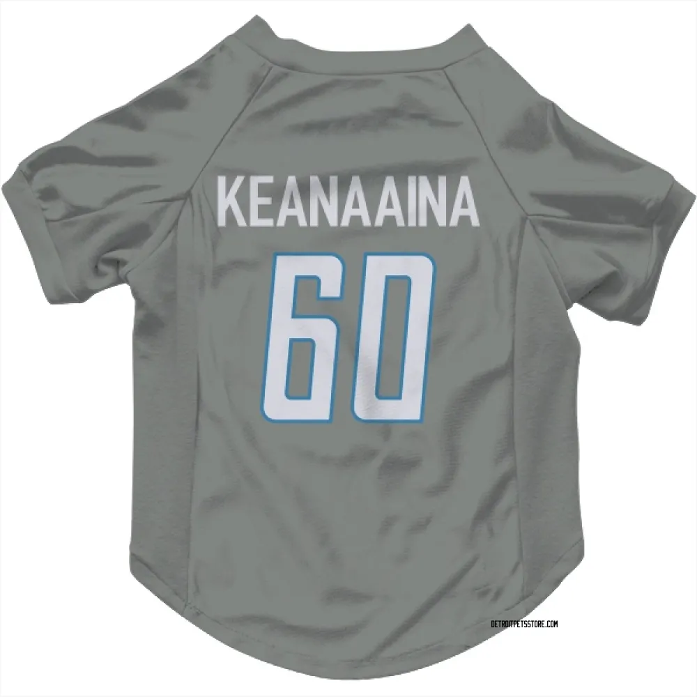 Detroit Lions Aidan Keanaaina Steel Pet Jersey for Dog & Cat