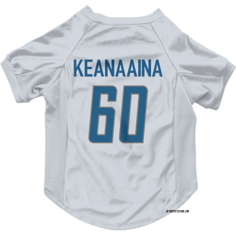 Detroit Lions Aidan Keanaaina White Pet Jersey for Dog & Cat