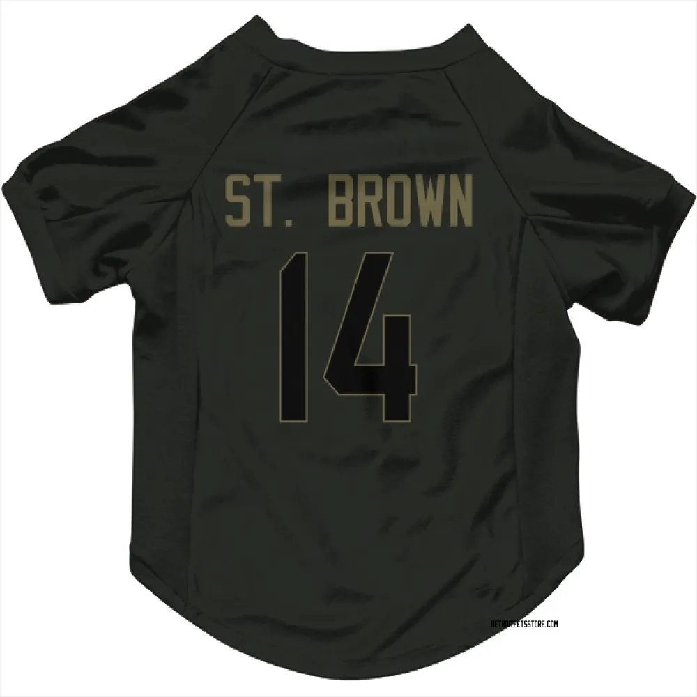 Detroit Lions Amon-Ra St. Brown Black Service Pet Jersey for Dog & Cat