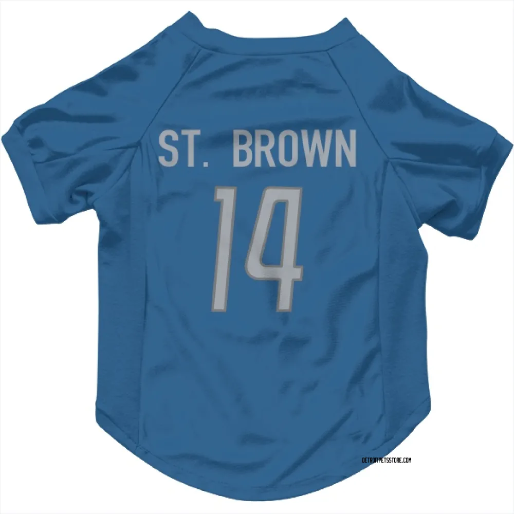 Detroit Lions Amon-Ra St. Brown Blue Pet Jersey for Dog & Cat