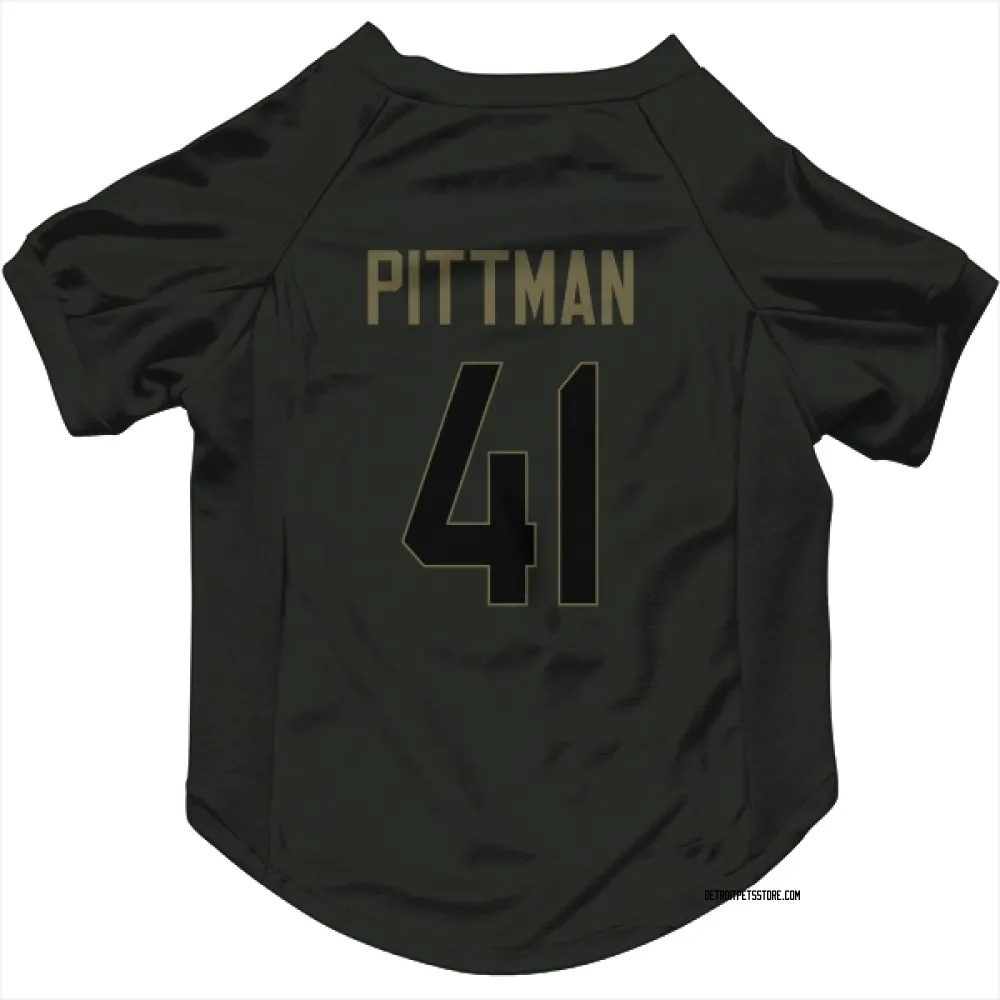 Detroit Lions Anthony Pittman Black Service Pet Jersey for Dog & Cat
