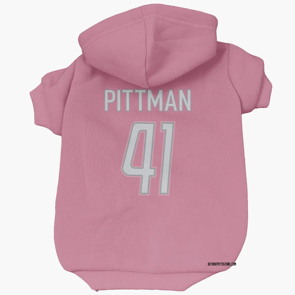 Detroit Lions Anthony Pittman Pink Pet Hoodie for Dog & Cat