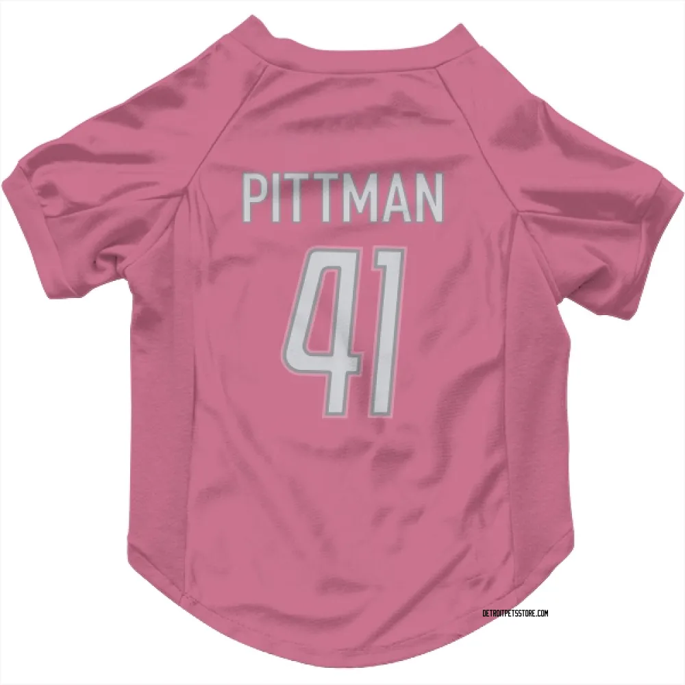 Detroit Lions Anthony Pittman Pink Pet Jersey for Dog & Cat