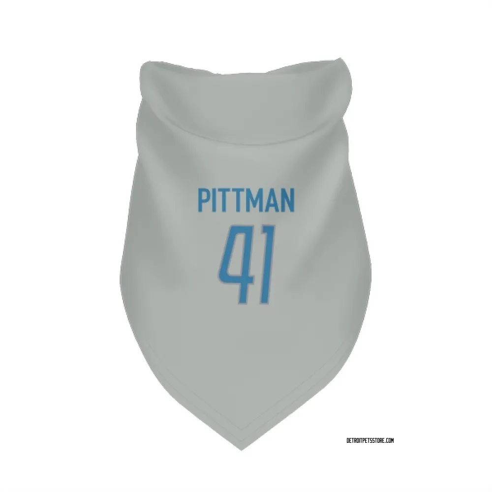 Detroit Lions Anthony Pittman Silver Pet Bandana for Dog & Cat