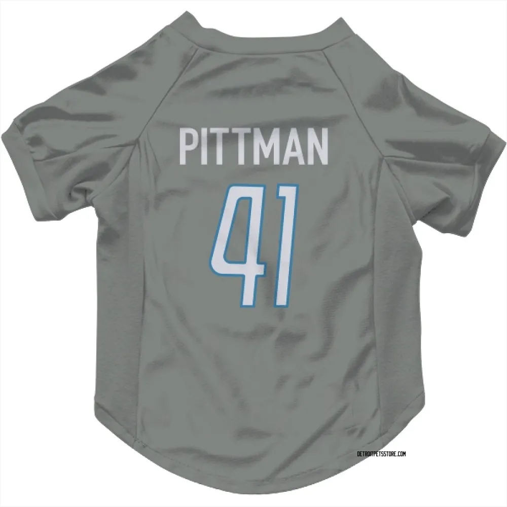 Detroit Lions Anthony Pittman Steel Pet Jersey for Dog & Cat