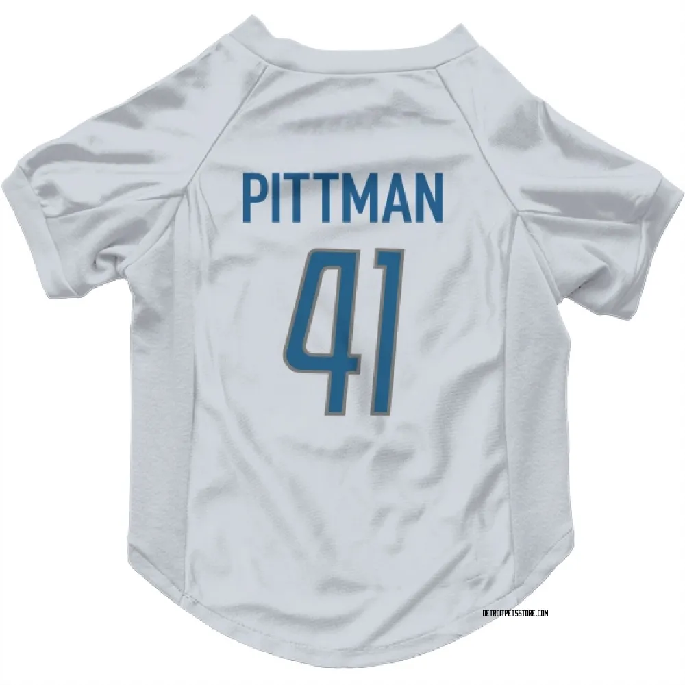 Detroit Lions Anthony Pittman White Pet Jersey for Dog & Cat