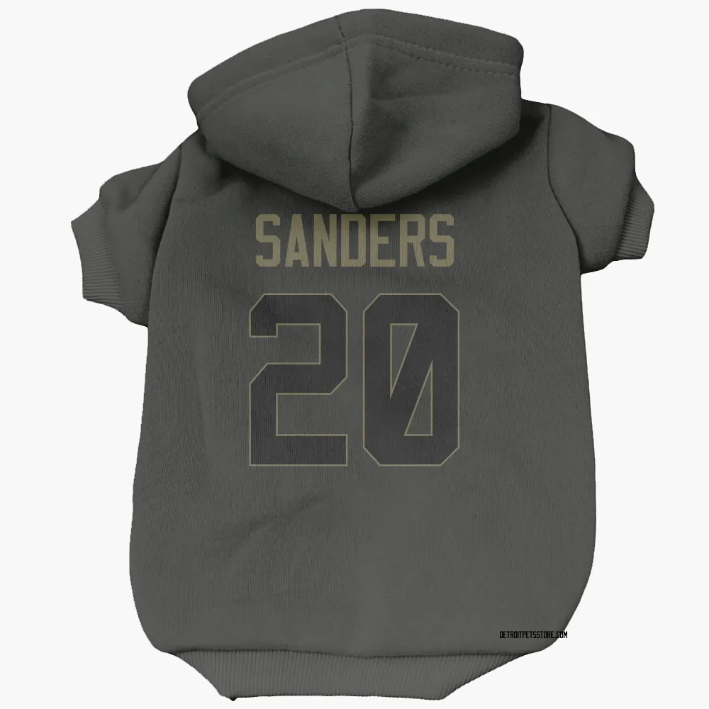 Detroit Lions Barry Sanders Black Service Pet Hoodie for Dog & Cat