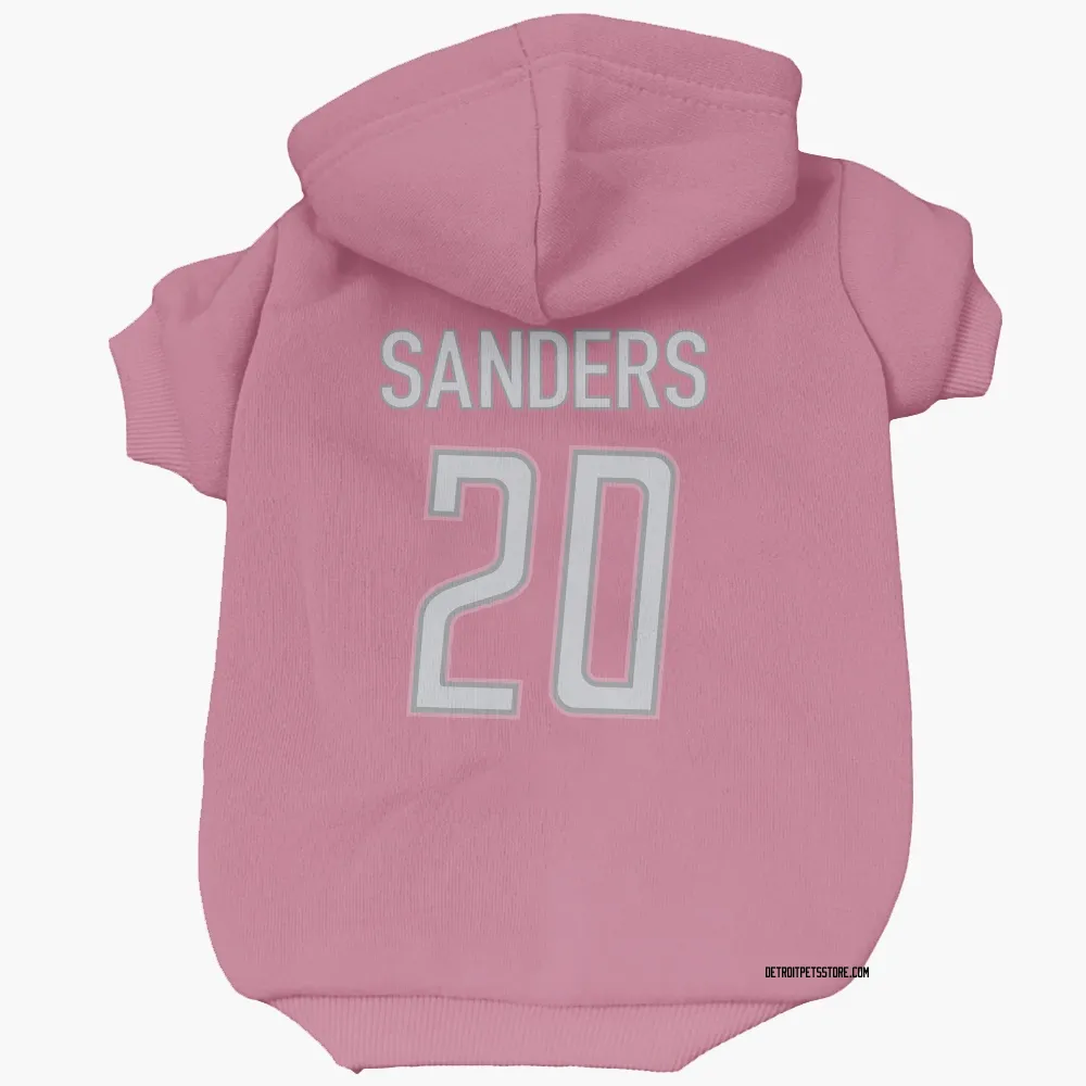 Detroit Lions Barry Sanders Pink Pet Hoodie for Dog & Cat