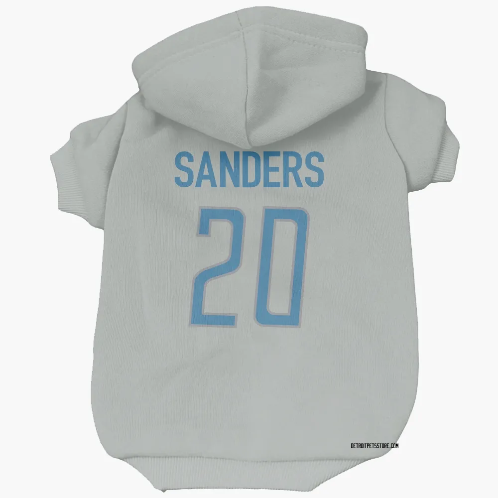 Detroit Lions Barry Sanders Silver Pet Hoodie for Dog & Cat