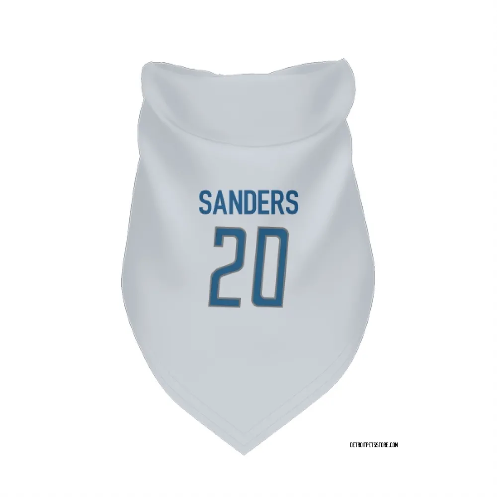 Detroit Lions Barry Sanders White Pet Bandana for Dog & Cat