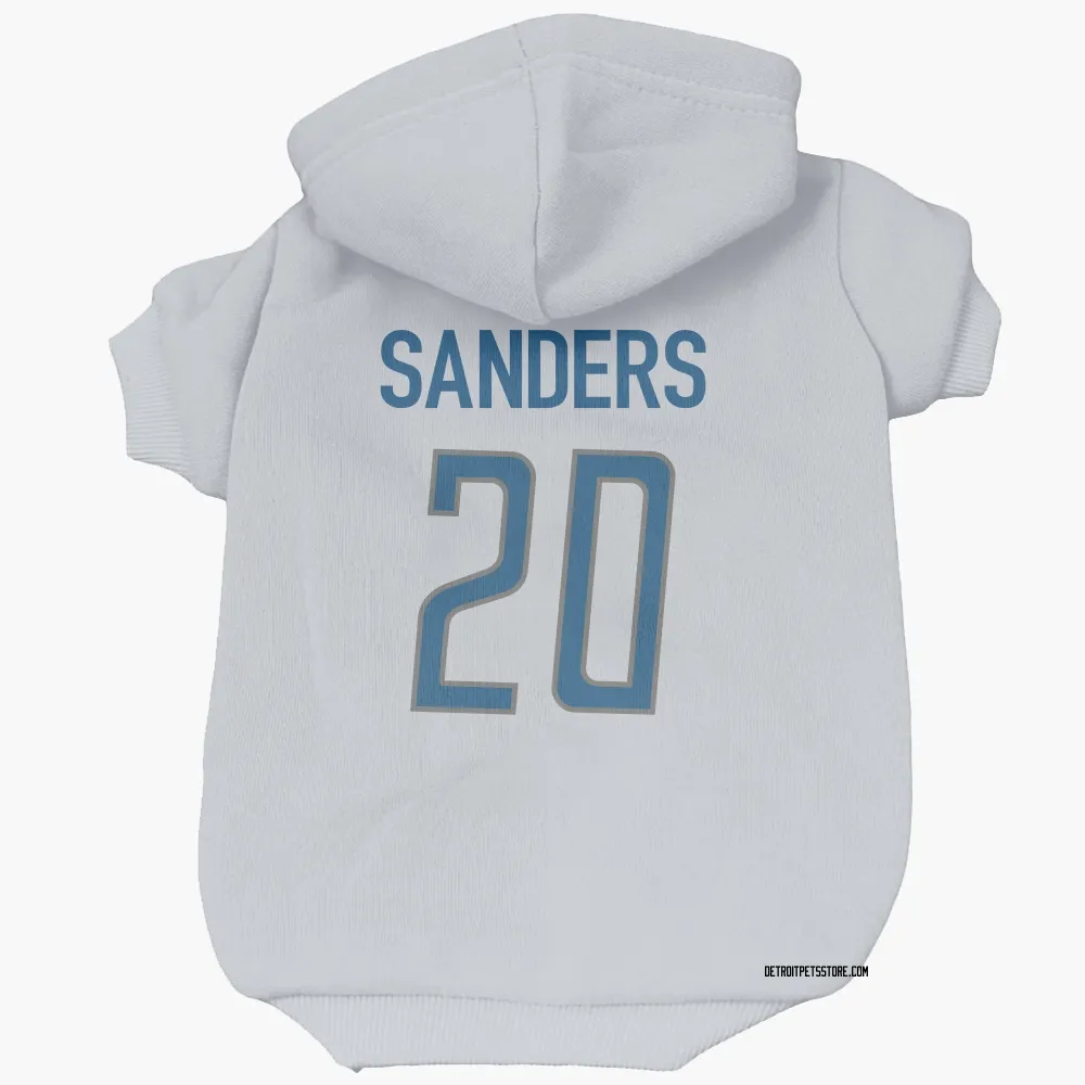 Detroit Lions Barry Sanders White Pet Hoodie for Dog & Cat