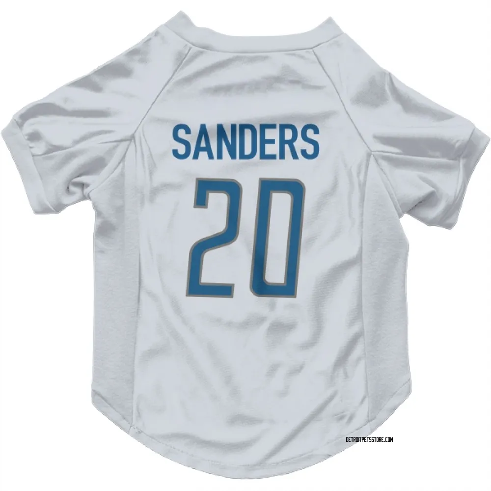 Detroit Lions Barry Sanders White Pet Jersey for Dog & Cat