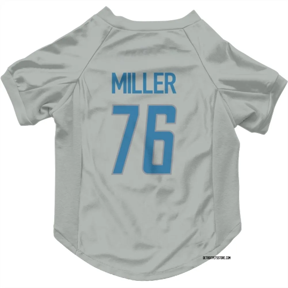 Detroit Lions Blake Miller Silver Pet Jersey for Dog & Cat