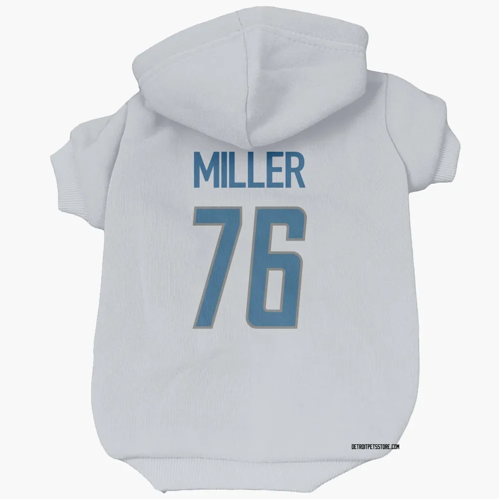 Detroit Lions Blake Miller White Pet Hoodie for Dog & Cat