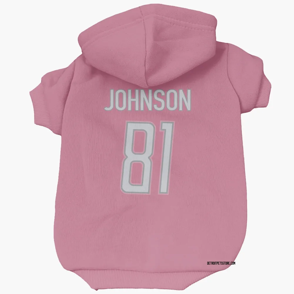 Detroit Lions Calvin Johnson Pink Pet Hoodie for Dog & Cat