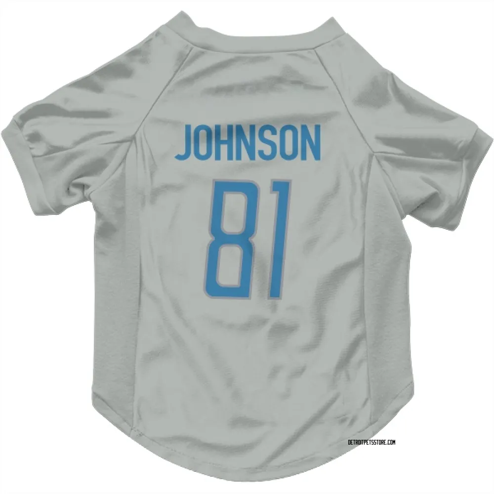 Detroit Lions Calvin Johnson Silver Pet Jersey for Dog & Cat