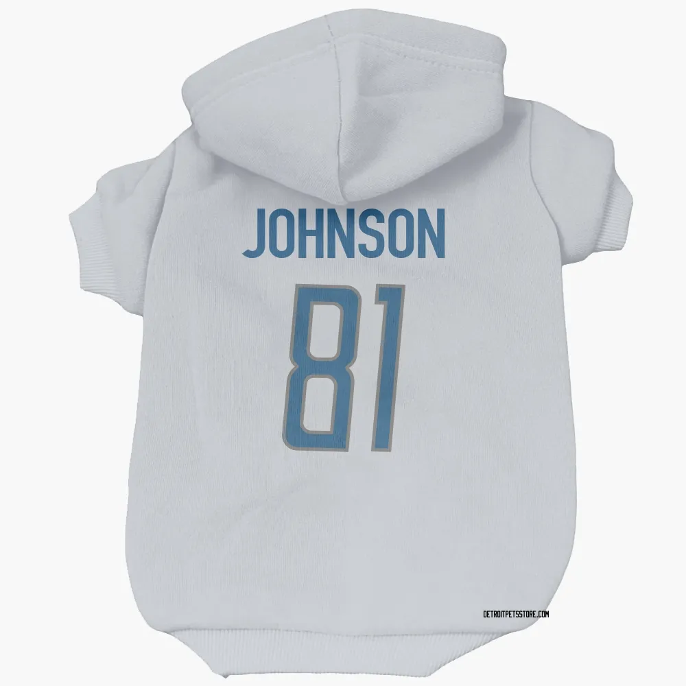 Detroit Lions Calvin Johnson White Pet Hoodie for Dog & Cat