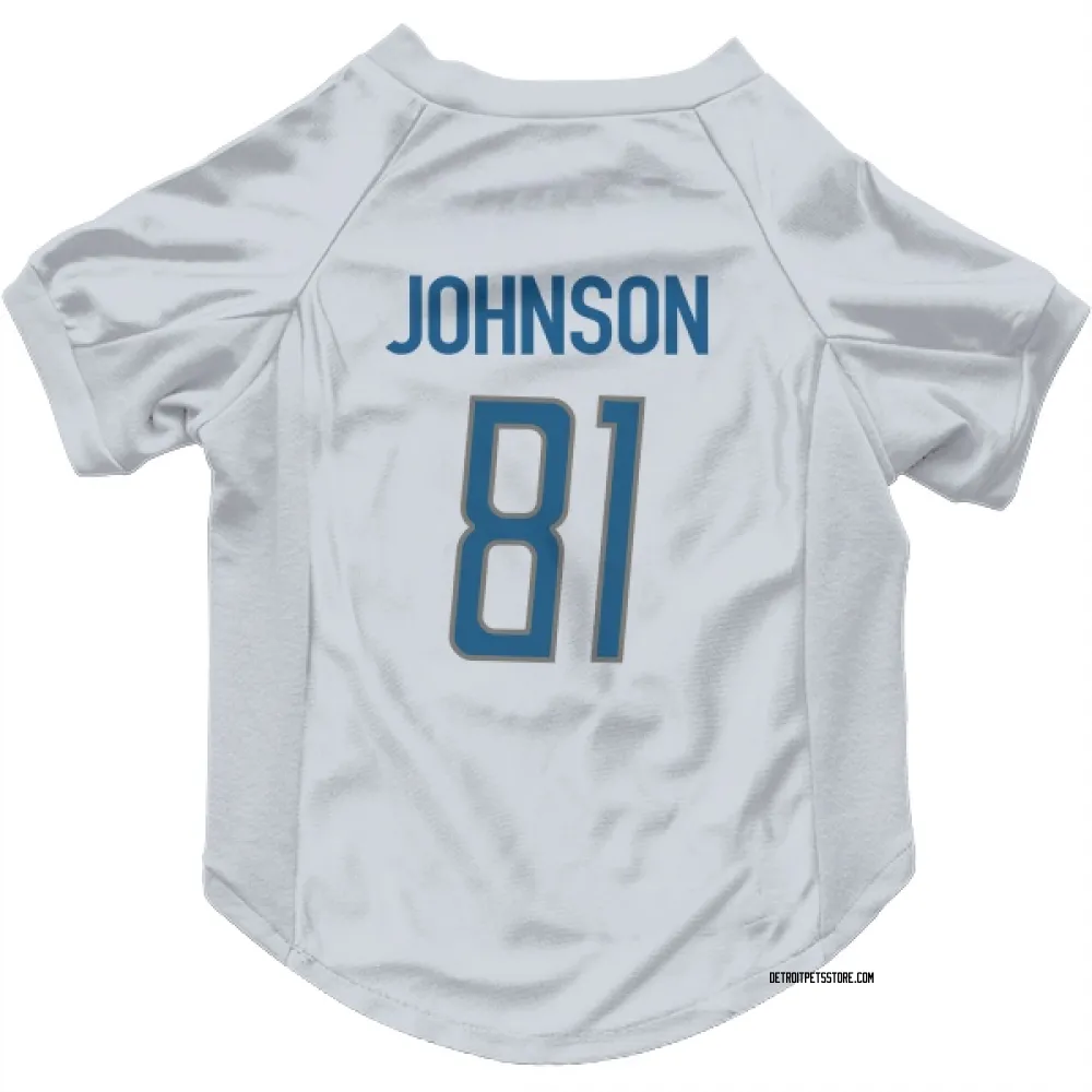 Detroit Lions Calvin Johnson White Pet Jersey for Dog & Cat