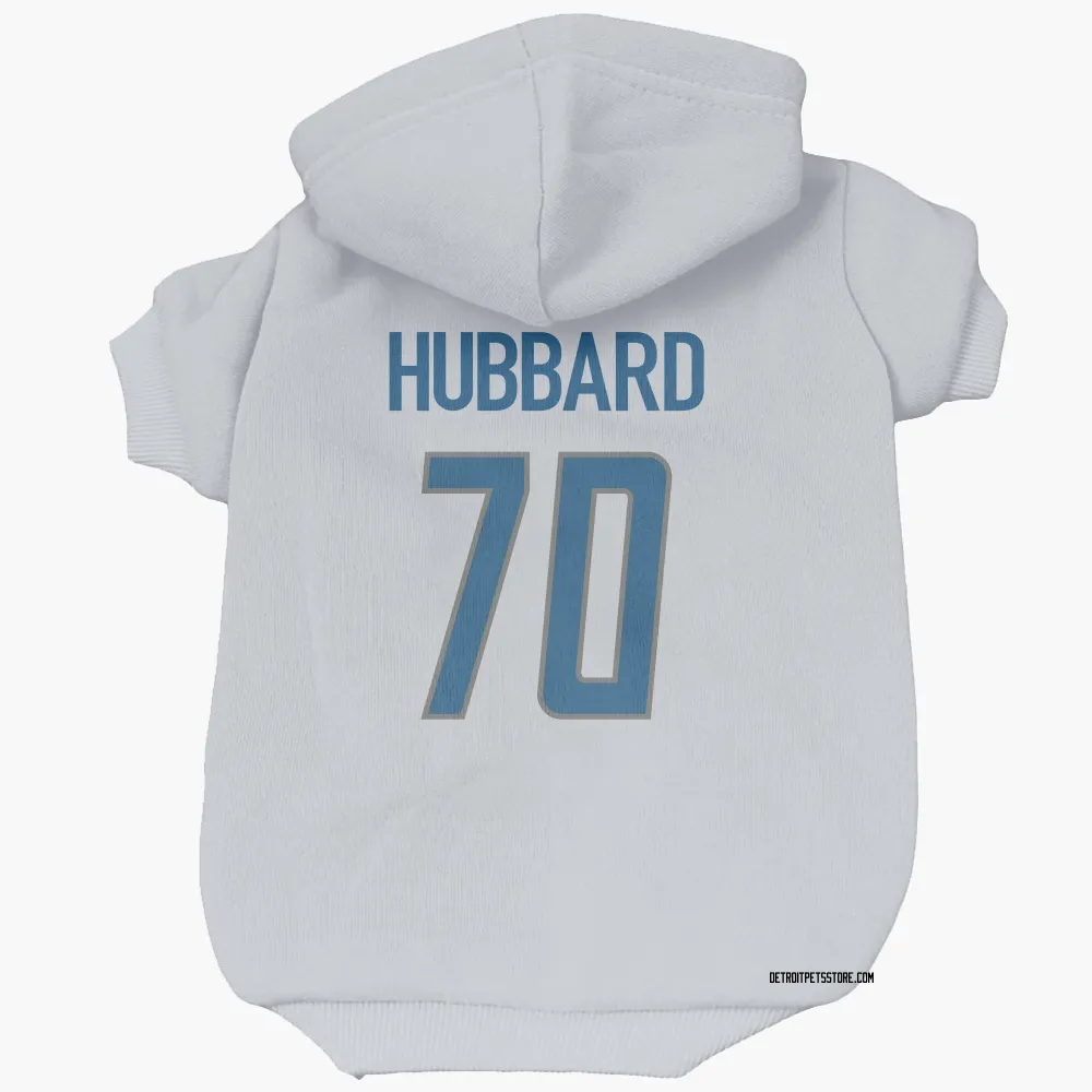 Detroit Lions Chris Hubbard White Pet Hoodie for Dog & Cat