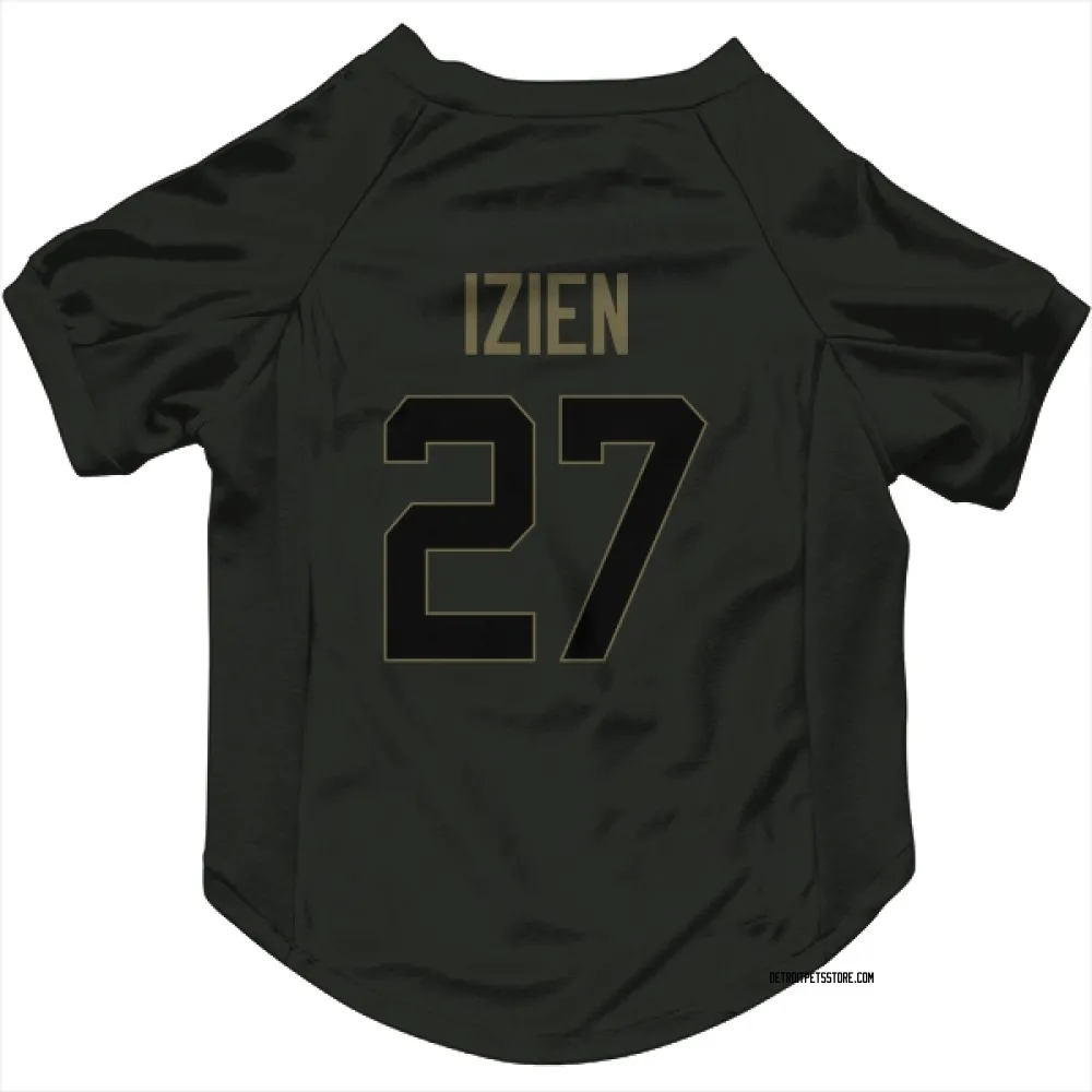 Detroit Lions Christian Izien Black Service Pet Jersey for Dog & Cat