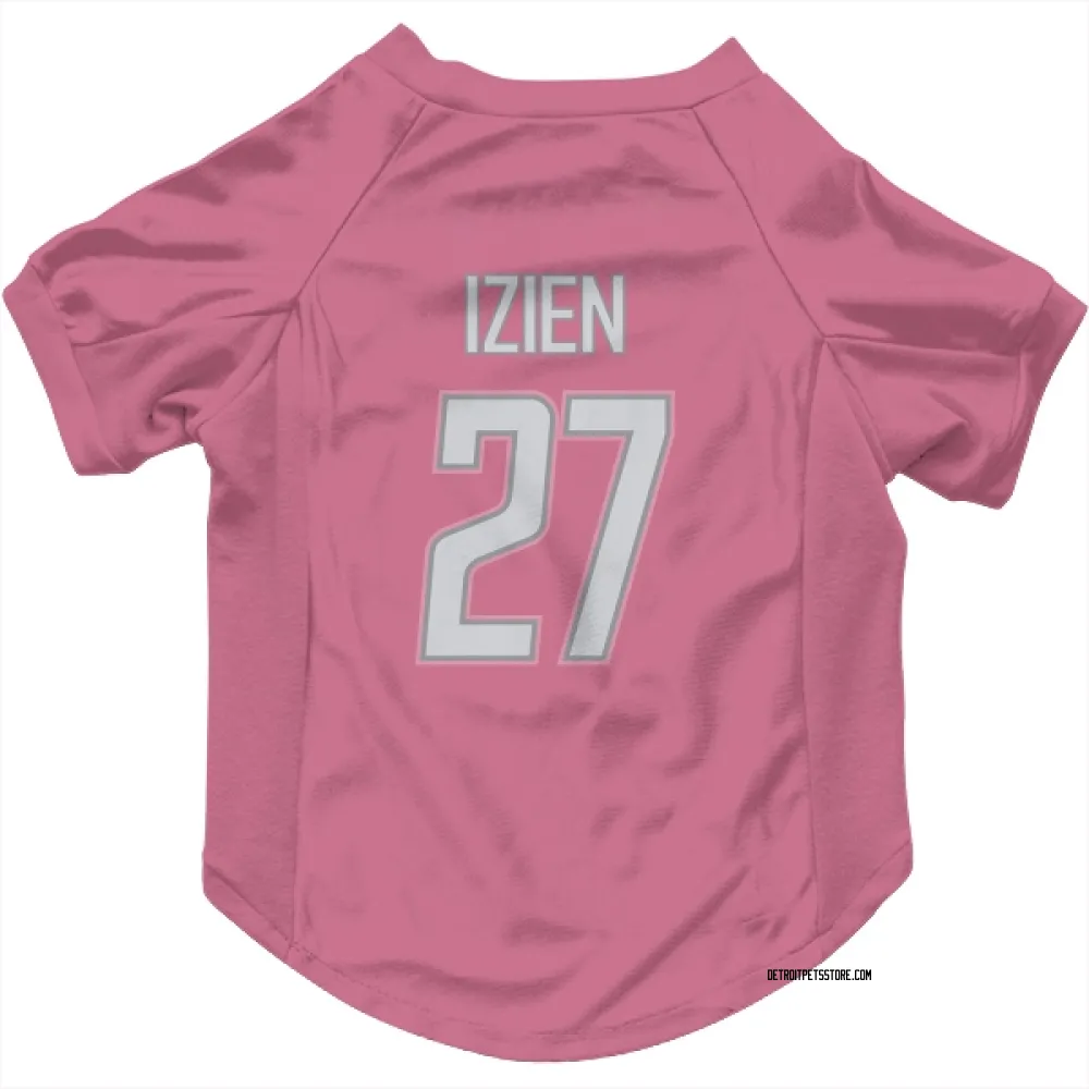 Detroit Lions Christian Izien Pink Pet Jersey for Dog & Cat
