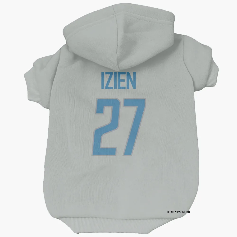 Detroit Lions Christian Izien Silver Pet Hoodie for Dog & Cat