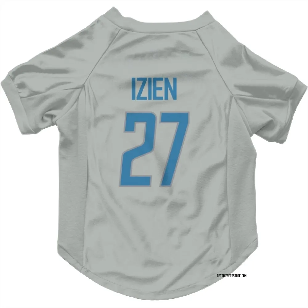 Detroit Lions Christian Izien Silver Pet Jersey for Dog & Cat