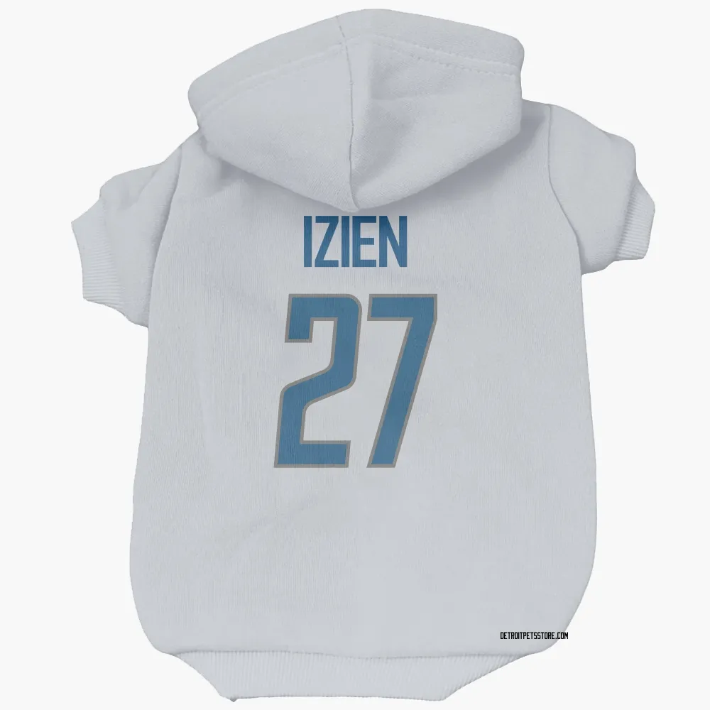 Detroit Lions Christian Izien White Pet Hoodie for Dog & Cat