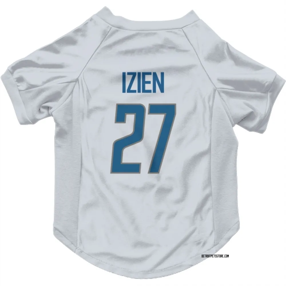 Detroit Lions Christian Izien White Pet Jersey for Dog & Cat