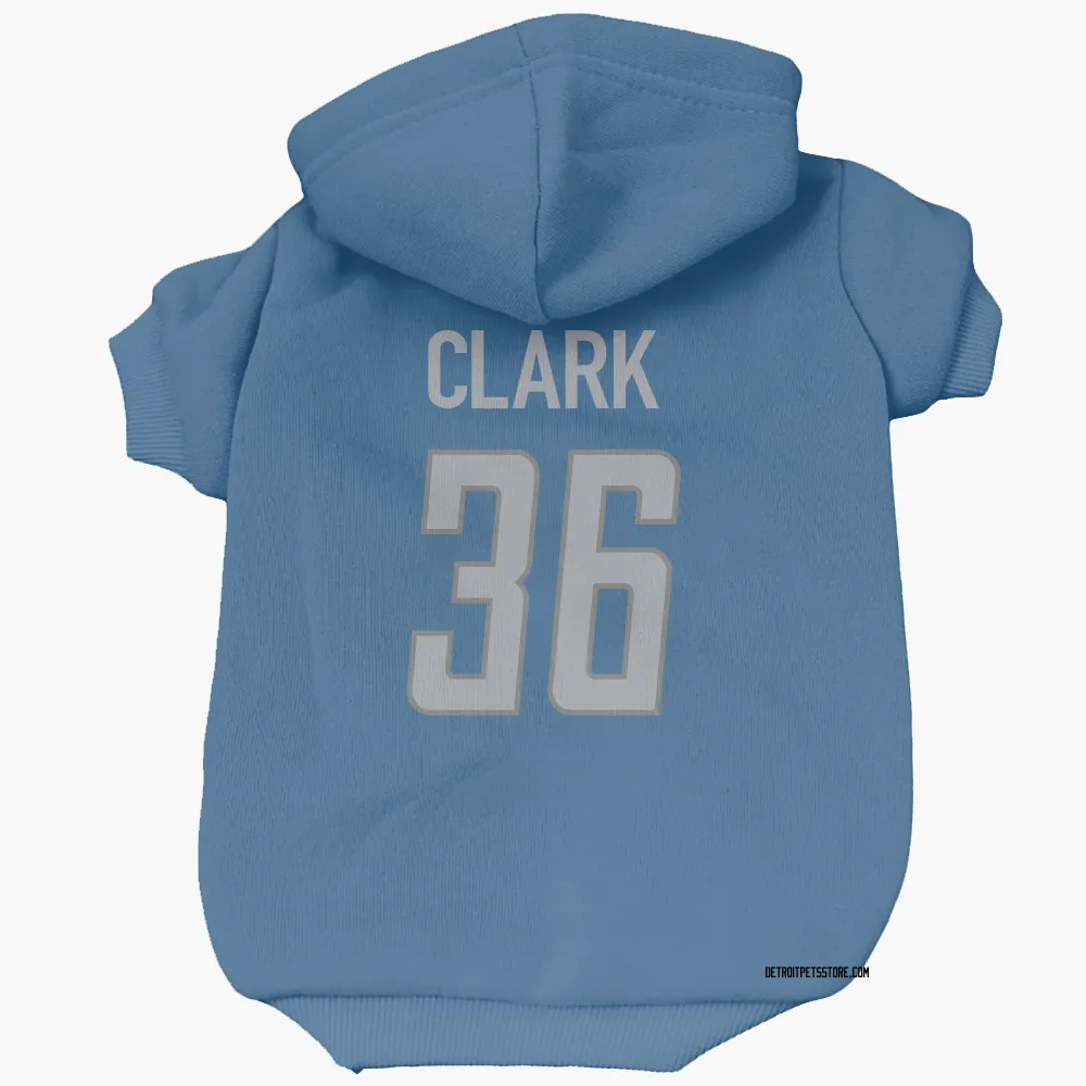 Detroit Lions Chuck Clark Blue Pet Hoodie for Dog & Cat