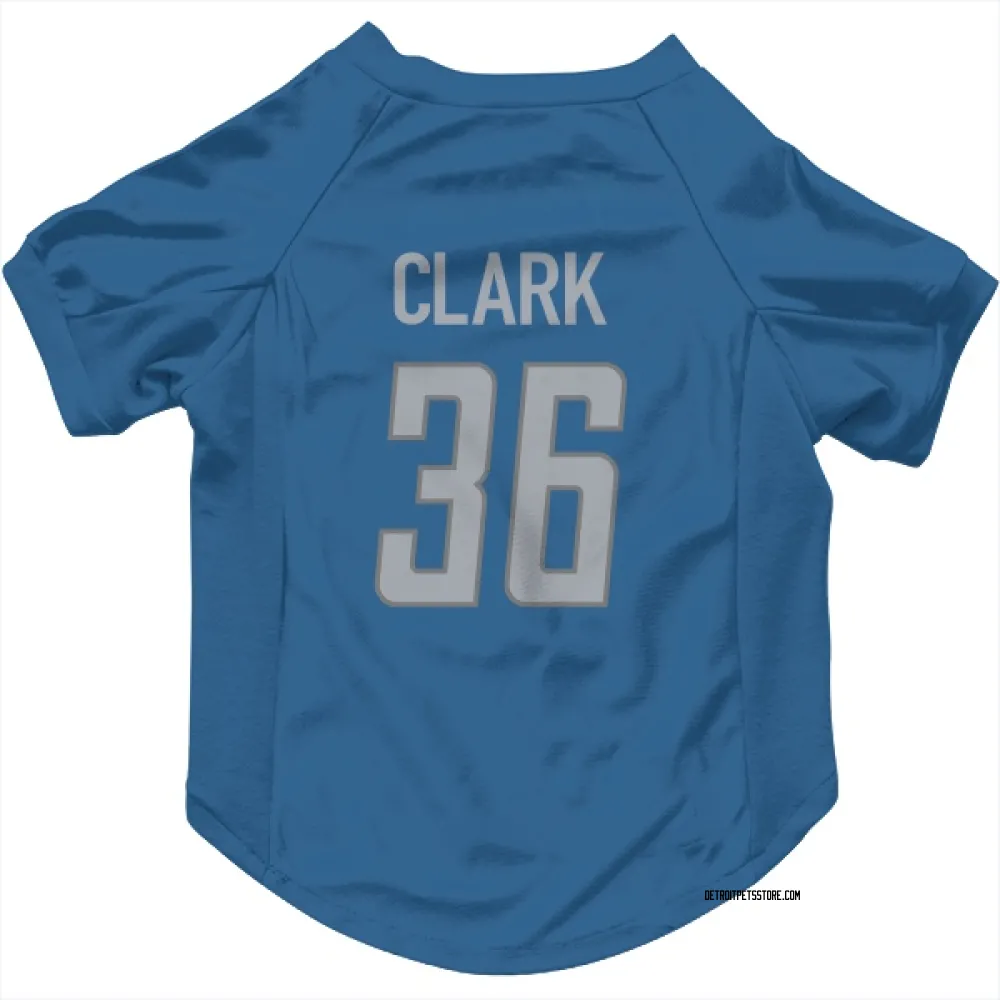 Detroit Lions Chuck Clark Blue Pet Jersey for Dog & Cat