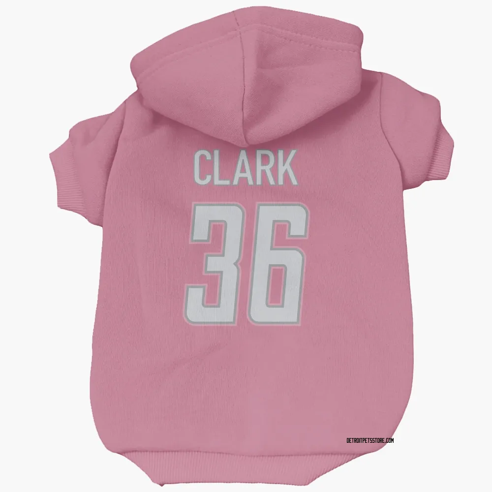 Detroit Lions Chuck Clark Pink Pet Hoodie for Dog & Cat