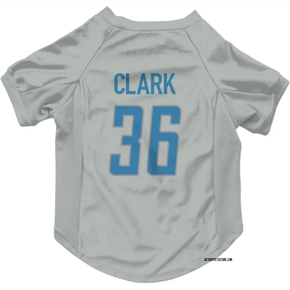 Detroit Lions Chuck Clark Silver Pet Jersey for Dog & Cat