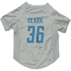 Detroit Lions Chuck Clark Silver Pet Jersey for Dog & Cat