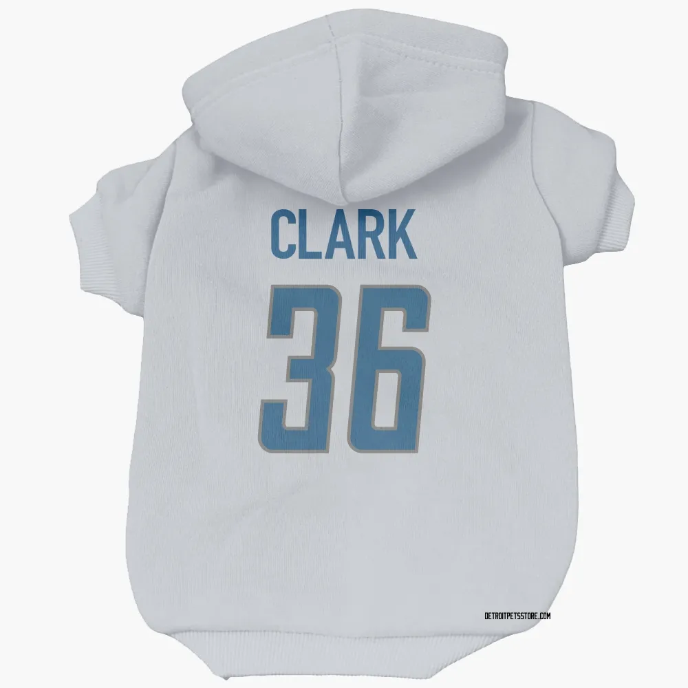 Detroit Lions Chuck Clark White Pet Hoodie for Dog & Cat