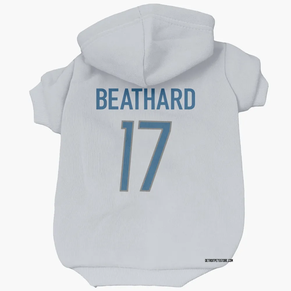 Detroit Lions C.J. Beathard White Pet Hoodie for Dog & Cat