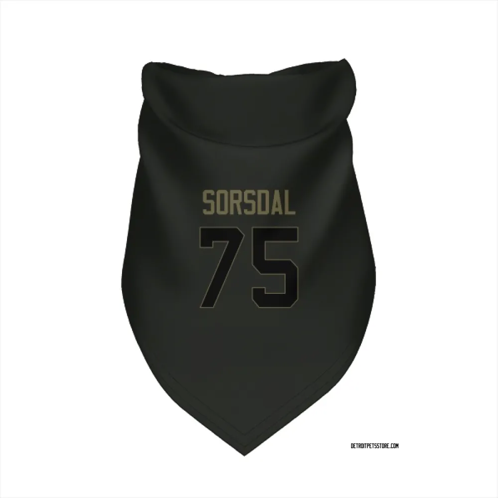 Detroit Lions Colby Sorsdal Black Service Pet Bandana for Dog & Cat