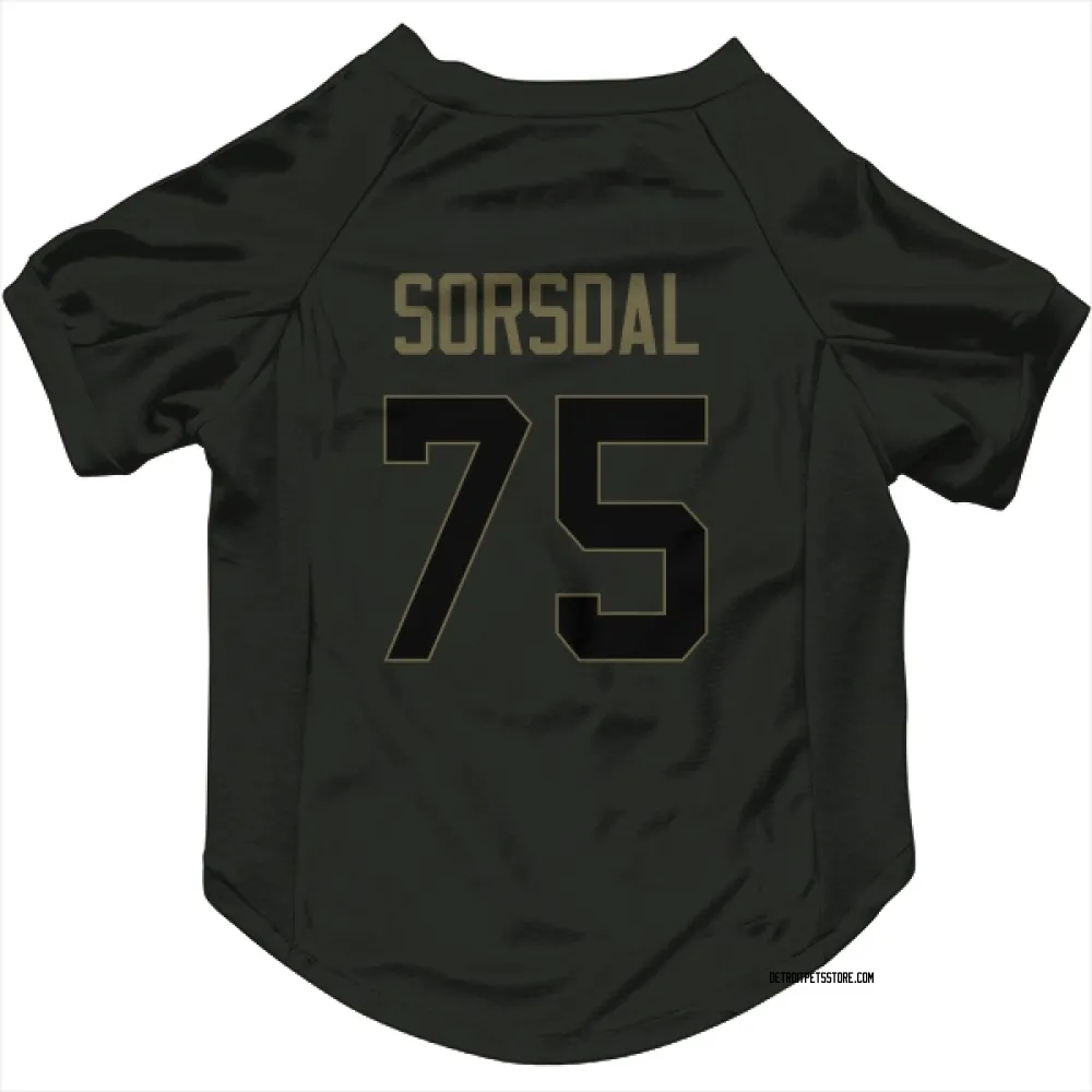 Detroit Lions Colby Sorsdal Black Service Pet Jersey for Dog & Cat