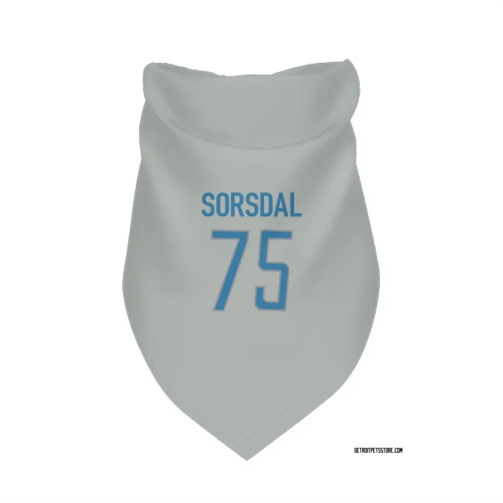 Detroit Lions Colby Sorsdal Silver Pet Bandana for Dog & Cat
